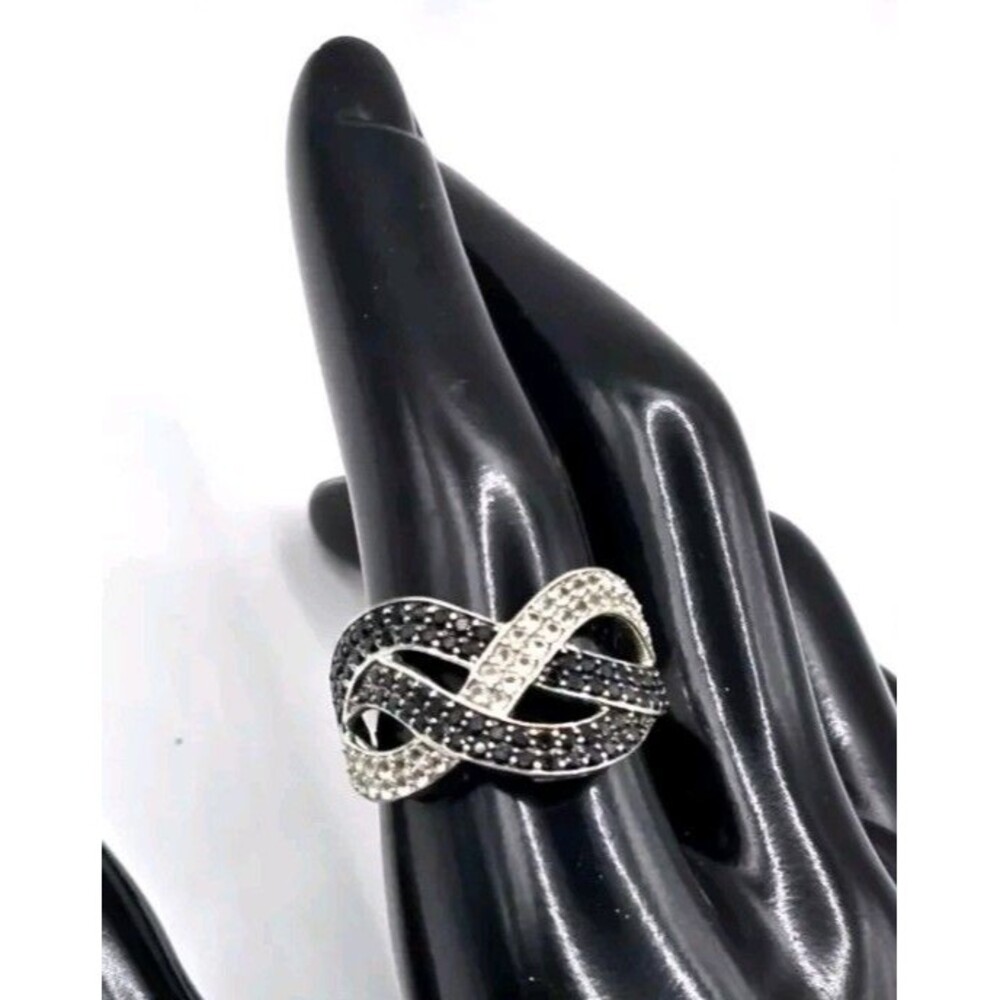 KHR Black Spinel & White Zircon Ring 925
